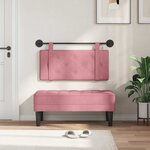 vidaXL Tête de lit suspendue Avec lumière LED Rose Velours