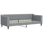 vidaXL Lit de jour avec gigogne et tiroirs gris clair 80x200 cm tissu