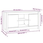 vidaXL Meuble TV Marron miel 103x36 5x52 cm Bois de pin massif