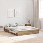 vidaXL Cadre de lit avec rangement chêne artisanal 160 x 200 cm
