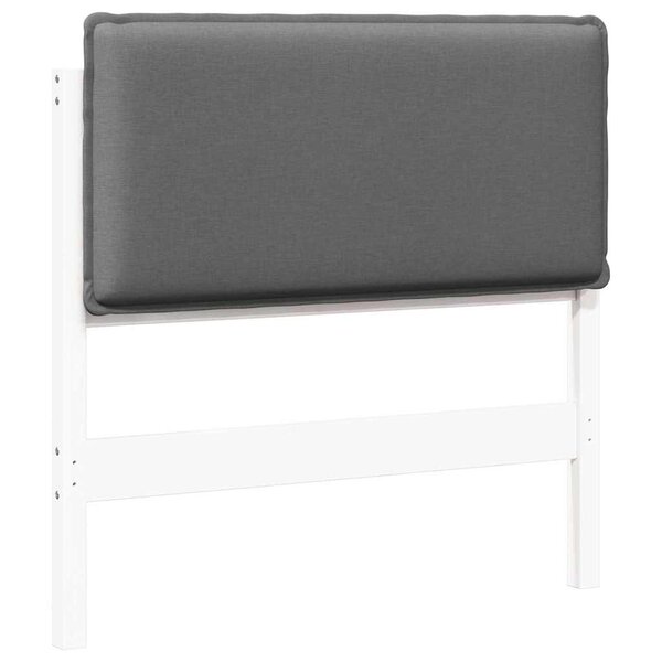 vidaXL Tête de lit capitonnée Blanc et gris clair 75 cm Pin massif
