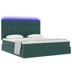 vidaXL Lit de rangement LED avec matelas Vert foncé 200 x 200 cm