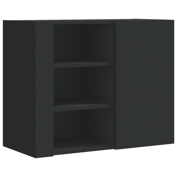 vidaXL Armoire murale noir 75x35x60 cm bois d'ingénierie