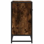 vidaXL Table de chevet chêne fumé 60x31x60 cm bois ingénierie et métal