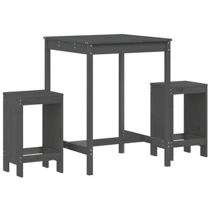 vidaXL Ensemble de bar de jardin 3 Pièces gris bois de pin massif