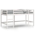vidaXL Lit mezzanine enfants échelle blanc 90x200 cm bois pin massif