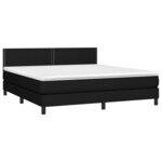 vidaXL Sommier à lattes de lit avec matelas LED Noir 180x200 cm Tissu