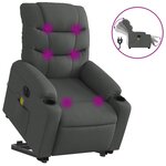 vidaXL Fauteuil inclinable de massage électrique Gris foncé Tissu