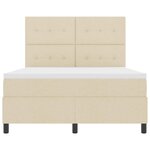vidaXL Lit à ressorts avec matelas avec LED Crème 140 x 200 cm tissu
