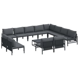 vidaXL Ensemble de canapé de jardin Anthracite Acier