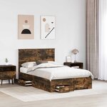 vidaXL Cadre de lit Chêne fumé 120 x 200 cm Bois d'ingénierie