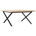 vidaXL Table basse cadre en X 80x80x45 5cm bois de pin massif et fonte