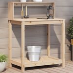 vidaXL Table de rempotage et étagères 82 5x50x109 5 cm bois massif pin