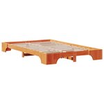 vidaXL Lit en bois massif marron ciré 120x190 cm