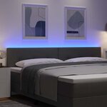vidaXL Tête de Lit LED avec des lumières à LED Gris foncé 200 cm tissu