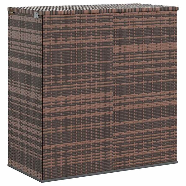 vidaXL Boîte à coussins de jardin Résine tressée 100x49x103 5cm Marron