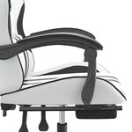 vidaXL Chaise de jeu pivotante et repose-pied Blanc et noir Similicuir