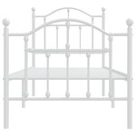 vidaXL Cadre de lit métal avec tête de lit/pied de lit blanc 75x190 cm