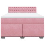 vidaXL Sommier à lattes de lit avec matelas Rose 140x200 cm Velours