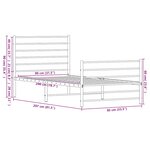 vidaXL Cadre de lit métal sans matelas avec pied de lit blanc 80x200cm
