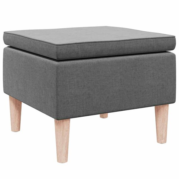 vidaXL Tabouret avec pieds en bois Gris foncé Tissu
