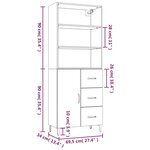 vidaXL Buffet haut Chêne marron Bois d'ingénierie