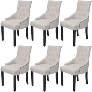vidaXL Chaises à manger lot de 6 gris crème tissu