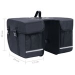 Vidaxl sac de vélo double pour porte-bagages étanche 35 l noir