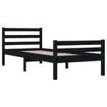 vidaXL Cadre de lit sans matelas noir bois massif 100x200 cm