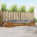 vidaXL Ensemble de canapés d'extérieur 7 Pièces Gris Naturel et Clair
