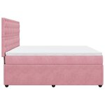 vidaXL Sommier à lattes de lit avec matelas Rose 180x200 cm Velours