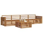 vidaXL Ensemble de canapés d'extérieur 5 Pièces Naturel