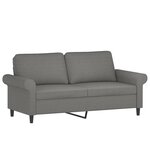 vidaXL Canapé 2 places et oreillers et coussins Gris foncé 140cm Tissu