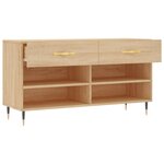 vidaXL Banc à chaussures chêne sonoma 102x35x55 cm bois d'ingénierie