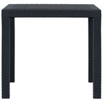 vidaXL Table de jardin Anthracite 79x79x72cm Plastique Aspect de rotin