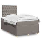 vidaXL Sommier à lattes de lit avec matelas Taupe 120x200 cm Tissu