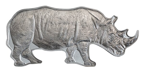 BLACK RHINO Animals of Africa 1 Once Argent Coin 2 Dollars Solomon Islands 2022