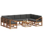 vidaXL Ensemble de canapés d'extérieur 10 Pièces Naturel et Anthracite