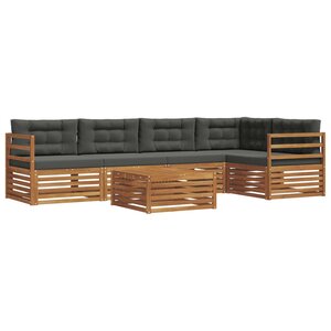 vidaXL Ensemble de canapés d'extérieur 6 pc Naturel et Anthracite