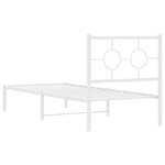 vidaXL Cadre de lit métal avec tête de lit blanc 80x200 cm