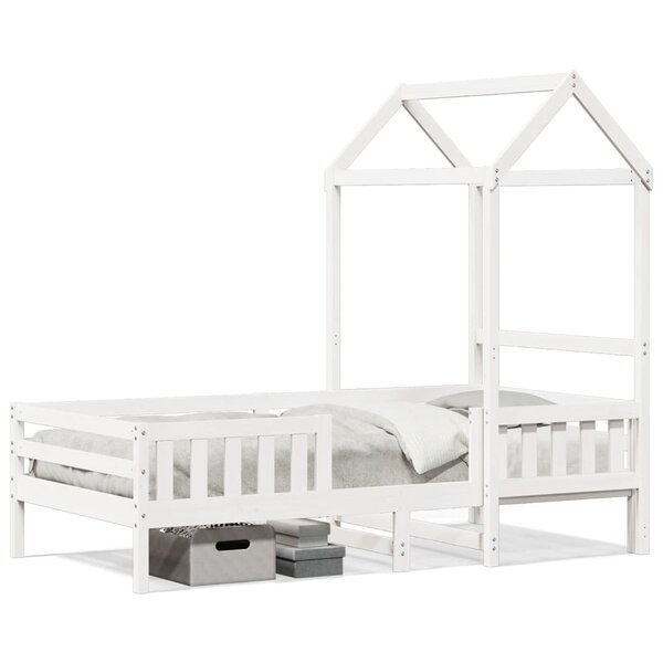 vidaXL Cadre de lit avec toit sans matelas blanc 75x190 cm