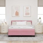 vidaXL Lit à ressorts avec matelas Rose 160 x 200 cm tissu