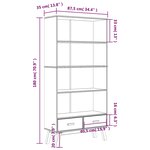 vidaXL Bibliothèque à 4 niveaux OLDEN gris marron bois de pin massif