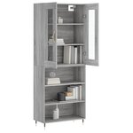 vidaXL Buffet haut Sonoma gris 69 5x34x180 cm Bois d'ingénierie