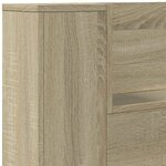 vidaXL Cabinet de Tête de Lit avec LED Sonoma 180 x 16 5 x 103 5 cm