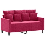 vidaXL Canapé à 2 places Rouge bordeaux 120 cm Velours