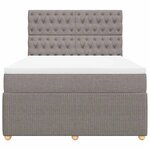 vidaXL Sommier à lattes de lit avec matelas Taupe 140x200 cm Tissu
