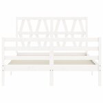 vidaXL Cadre de lit sans matelas blanc 120x200 cm bois massif