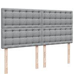 vidaXL Sommier à lattes de lit avec matelas Gris clair 180x200cm Tissu