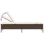 vidaXL Ensemble de chaises longues et coussins 3 Pièces marron poly rotin